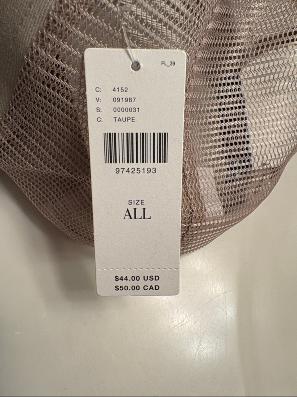 Anthropology Ciao Bella Graphic Trucker Hat - Beige with Navy & Coral NWT - Picture 5 of 6